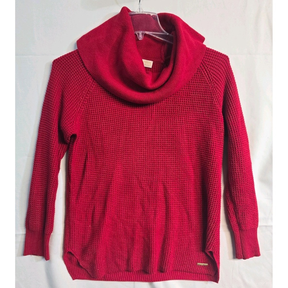 Michael Michael Kors Red Cowl Neck Knit Sweater Womens Small